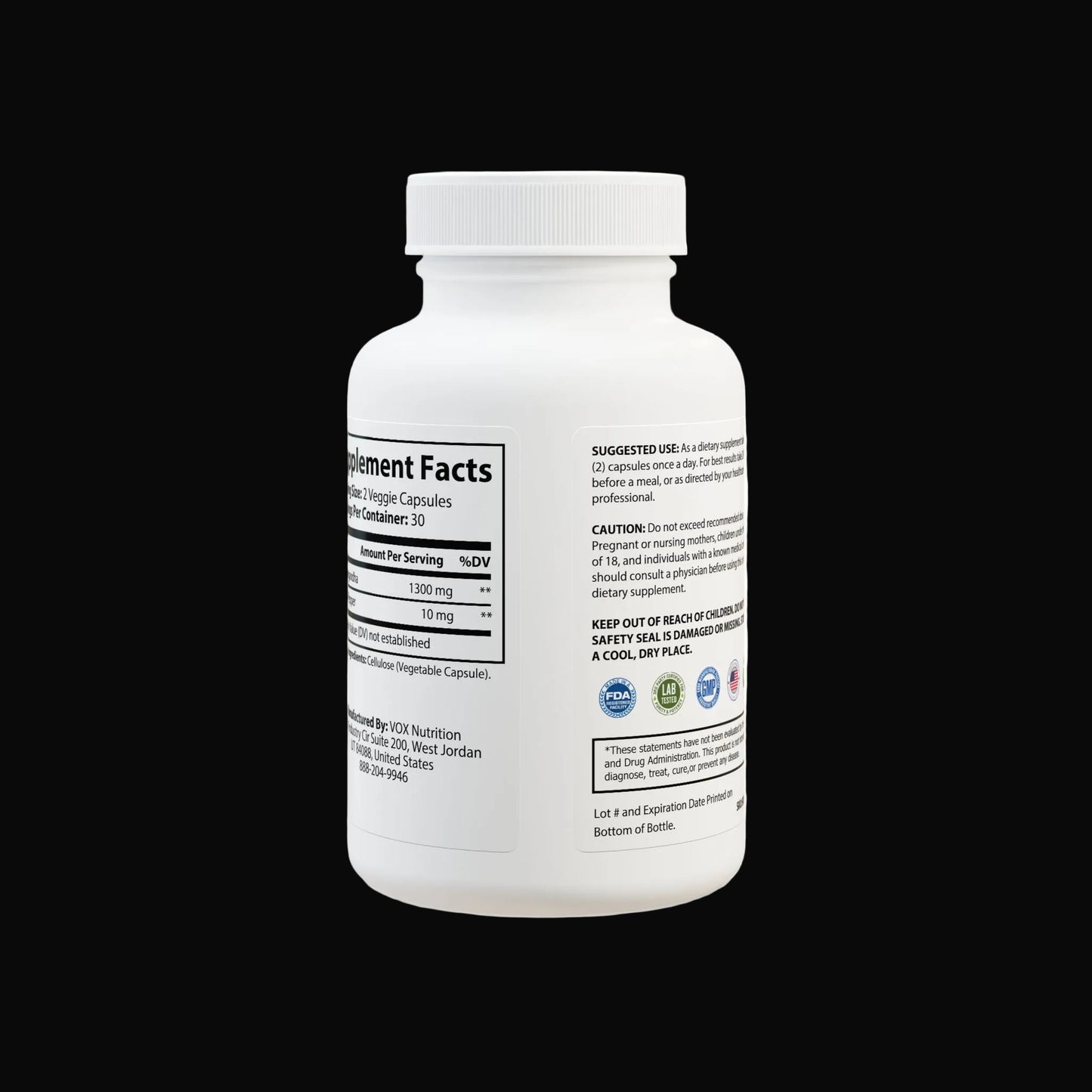 Source Athletes Ashwagandha and Black Pepper Supplement (60 capsules)